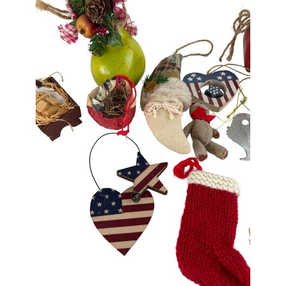 Vintage Christmas Ornaments Set of 12 Stocking Toy Soldier Bear Tree Fruit - Picture 4 of 8